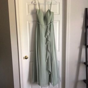 Azazie sage green bridesmaid dress